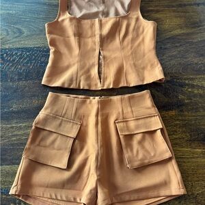 True Burnt Orange Tank and Shorts Set.